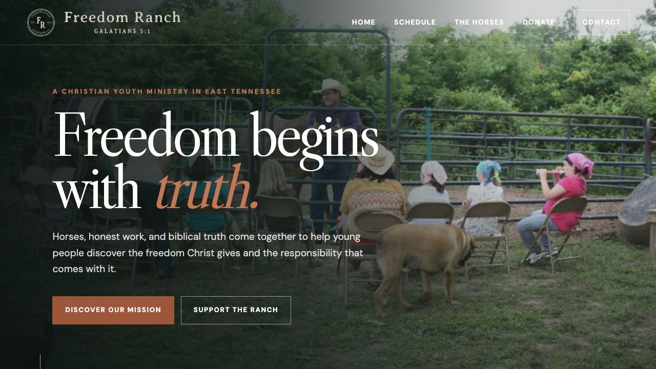 Homepage preview of Freedom Ranch Ministries